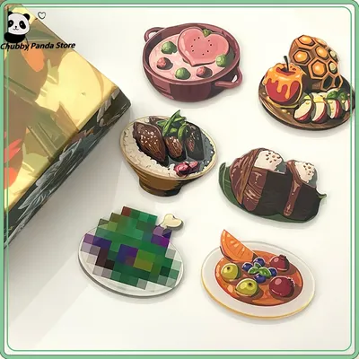 2D-Acryl-Kühlschrankmagnet, Link'S Cuisine-Thema, herzhafter Eintopf, Monster, Kuchen, Herz, Milch, Suppe, magnetische Aufkleber, kreative Geschenke Image