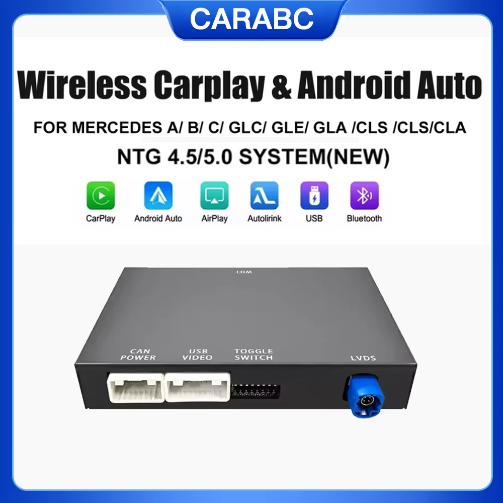 CARABC Wireless CarPlay Android Auto für NTG4.5 NTG5.0 Mercedes Benz A B C E Klasse GLA CLA CLE W205 W176 W204 W246 W167 Image