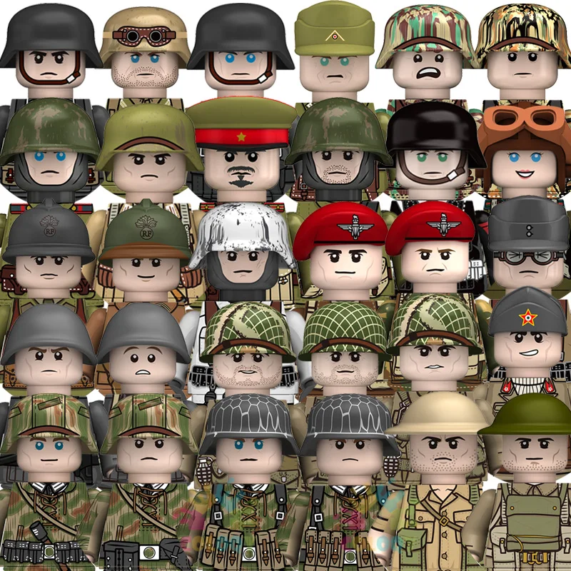 Kinder Spielzeug WW2 Soldaten Bausteine Militär Armee Mini Action-figuren Spielzeug Für Kinder Weihnachten Geschenke Für Jungen Geburtstag Geschenke Image