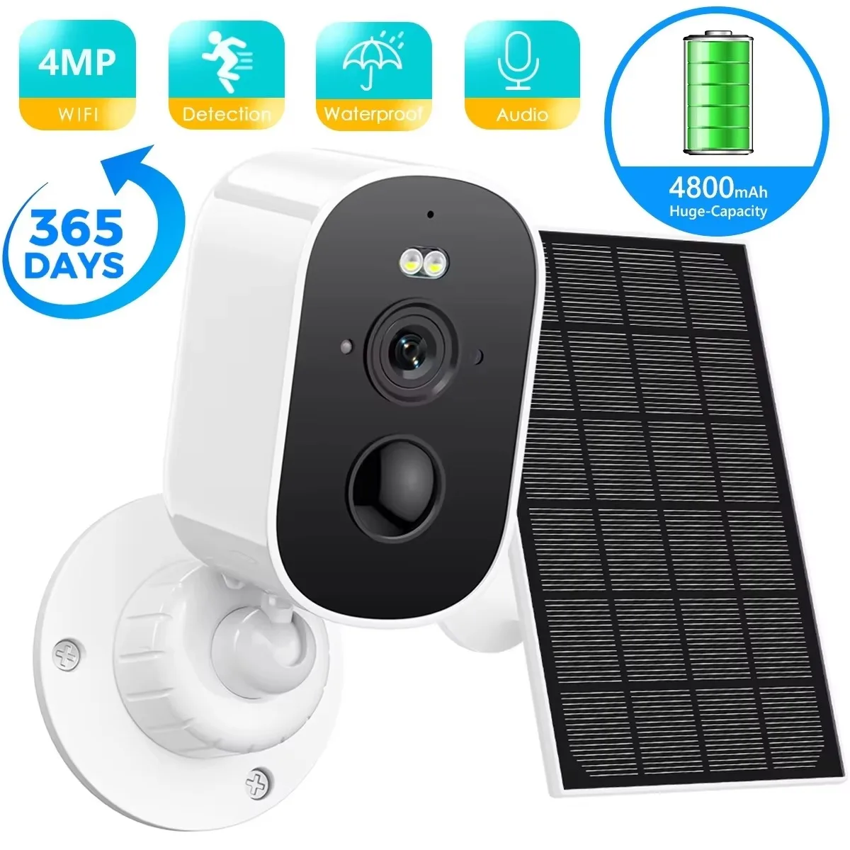 WiFi IP Kamera Solar Panel Batteriebetriebene Drahtlose Outdoor Sicherheit 4MP HD CCTV Videoüberwachung PIR Menschliche Erkennung iCSee Image