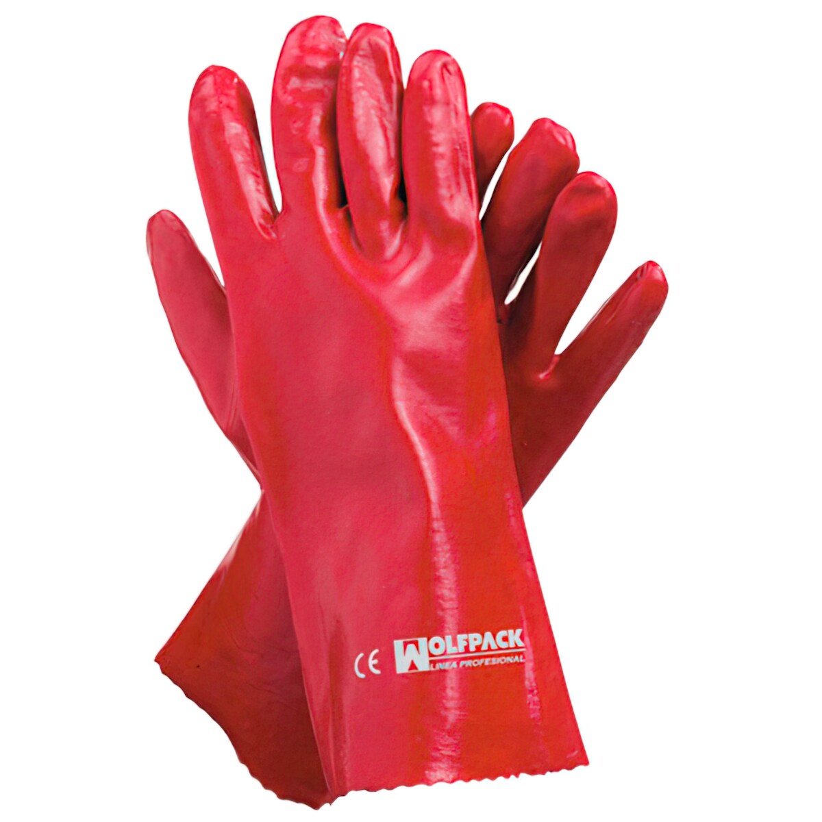 Rote Pvc-Handschuhe 35 cm (Paar). Image