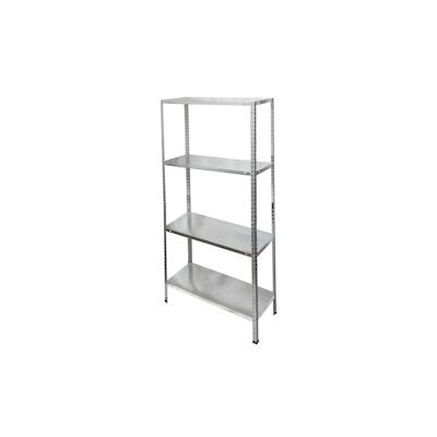 Galvanisiertes Stahlregal mit 4 Fachböden 150x75x30 cm. Verstellbare Einlegeböden. Maximales Gewicht 120 kg. Image