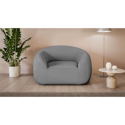 Sessel "YANI Relaxsessel, Loungesessel, Maße B/T/H: 127/96/76 cm", grau (dunkelgrau), B:127cm H:76cm T:96cm, 100% Polyester, LEGER HOME BY LENA GERCKE, Sessel, Einzelsessel Polstersessel, organische Form, mit Wellenunterfederung, auch in Bouclé Image