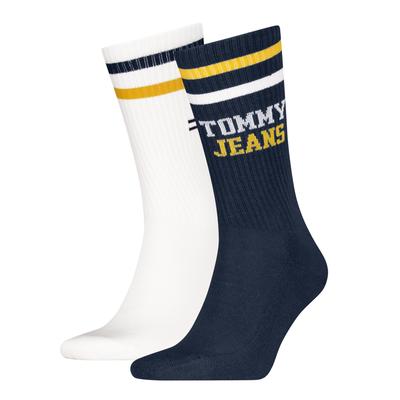 Socken TOMMY HILFIGER "TH UNI TJ SOCK 2P SPORT", Damen, Gr. 43-46, blau (navy), Obermaterial: 71% Baumwolle, 28% Polyamid, 1% Elasthan, Socken Image