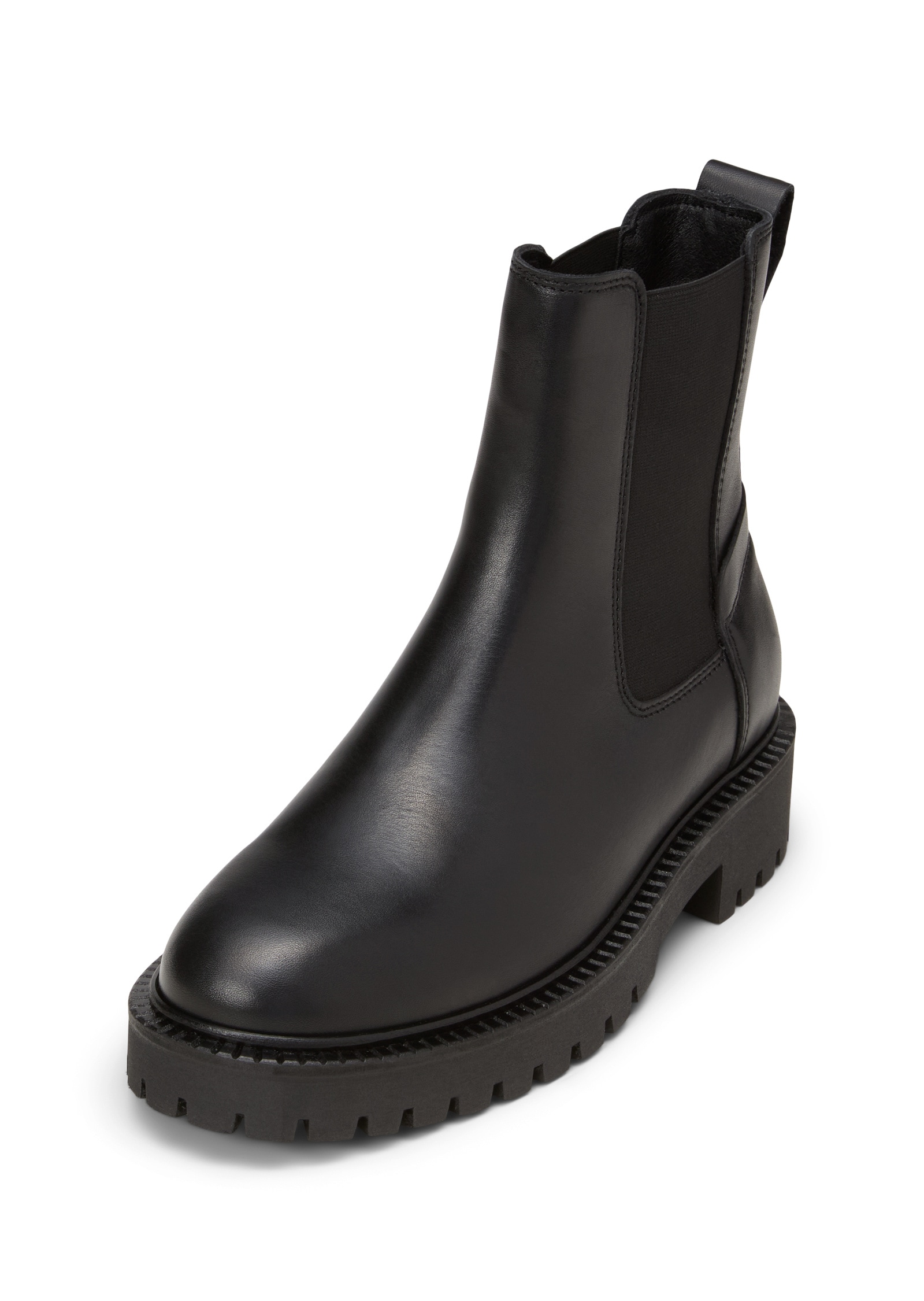 Chelseaboots MARC O'POLO "aus edlem Rindleder", Damen, Gr. 36, schwarz, Obermaterial: 100% Leder (Rind), unifarben, Schuhe Chelseaboots