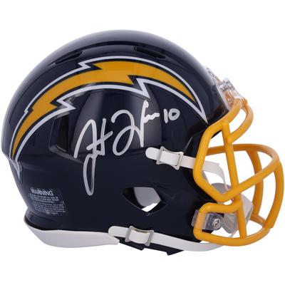 Justin Herbert, Los Angeles Chargers, signierter Riddell 1974–87 Throwback Speed ​​Mini-Helm