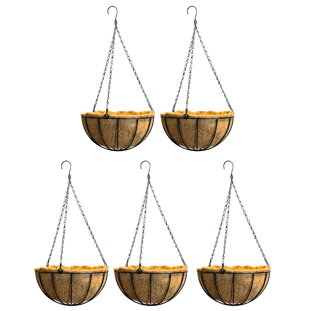 1/5 Stück Kokosfaser-Pflanztöpfe, wasserdichte hängende Pflanzgefäße, vielseitige Pflanzenhalterkörbe für saftige Blumenpflanzen Image