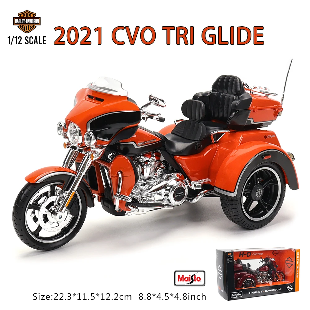 Maisto 1:12 verschiedene Stile Harley Davidson 2021 CVO TRI GLIDE 2017 Road King statisches Druckguss-Motorradmodell, Sammlerspielzeug