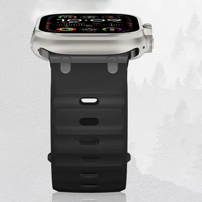 Sport-Silikonarmband für Apple Watch Ultra 2 Band 49 mm 44 mm 45 mm Edelstahl-Correas-Armband iWatch Serie 9 8 7 SE 10 46 mm Image