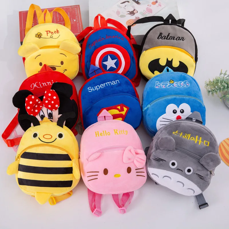 Sac à dos en peluche 3D pour garçons et filles, joli sac d'école avec N-Ministry, sac d'école de dessin animé, maternelle, préscolaire, bébé