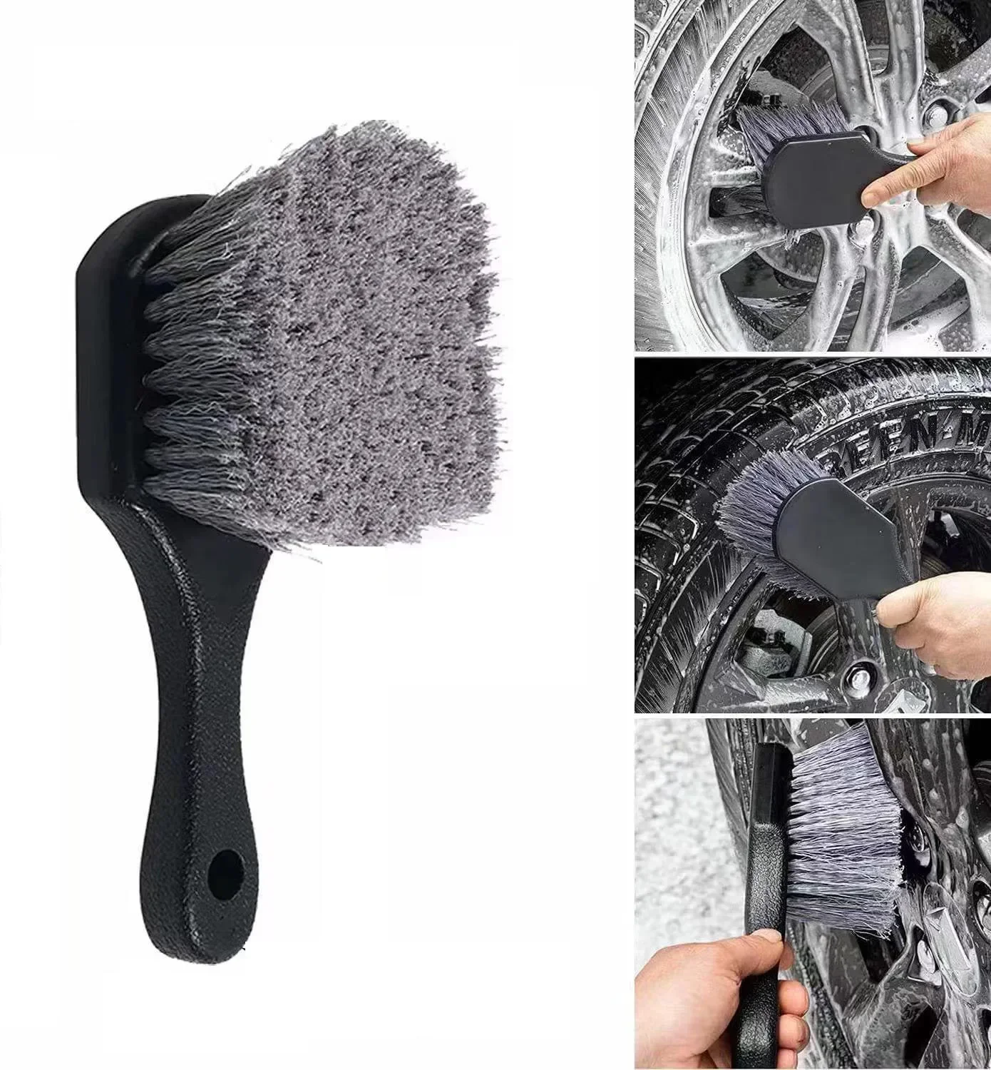 Auto Reifen Felge Reinigung Pinsel Detaillierung Pinsel Waschen Handtuch Kit Universal Rad Reifen Reinigung Zubehör Image