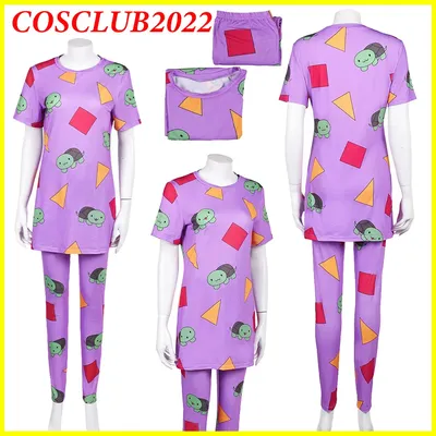 Dämon 2025, Anime Hunters KPop Zoey Cosplay, Nachtwäsche, Pyjama, lila Kostüm, Schildkrötenmuster, Anzug, Halloween-Kleidung, Fantasia-Set Image