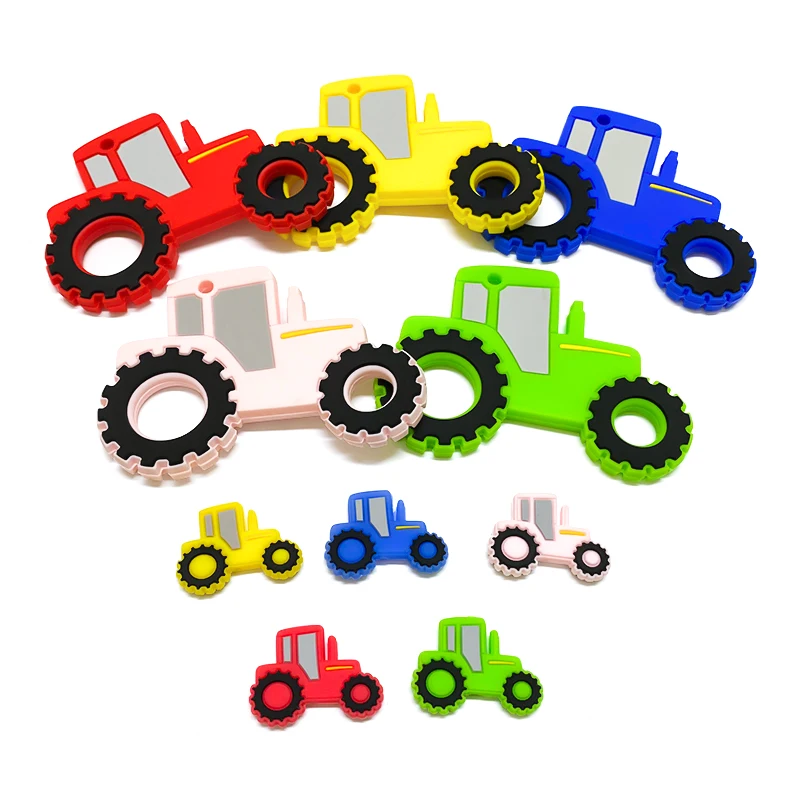 1set Silikon Traktor Baby Beißring Nagetier Perle Zahnen Spielzeug Kautable Tier Form Baby Produkte Pflege Geschenk Image