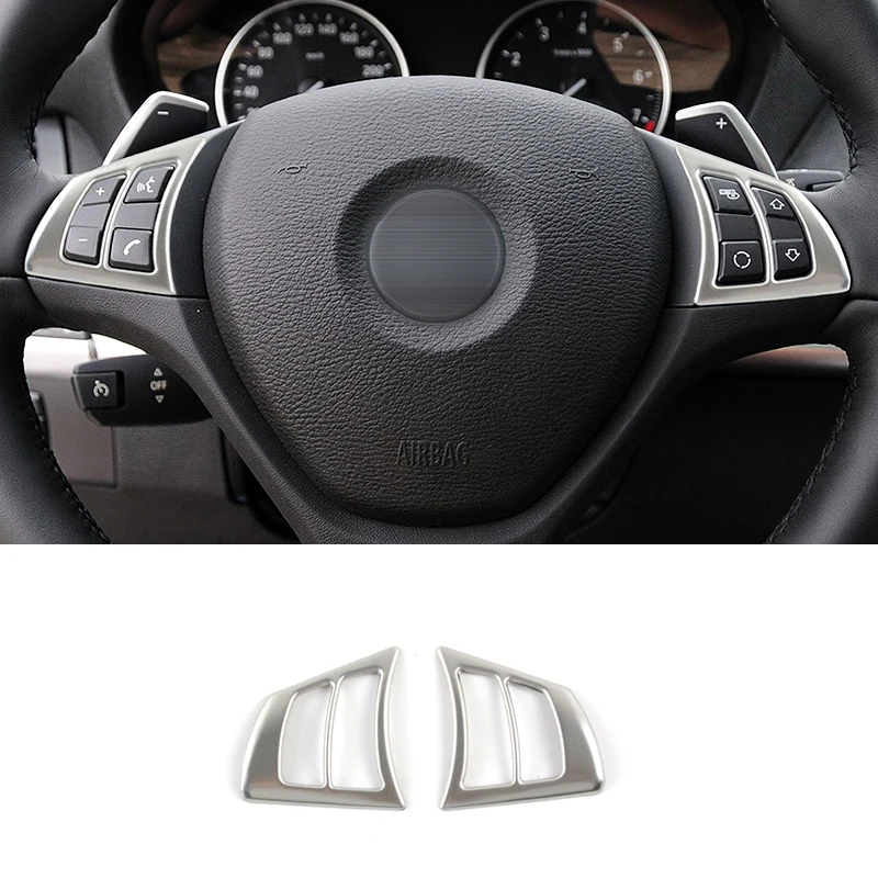 Für BMW X5 X6 E70 E71 2009 2010 2011 2012 2013 Lenkrad-Schalterknopf-Rahmen Dekorative Abdeckung Zierleiste Aufkleber Auto-Zubehör Image