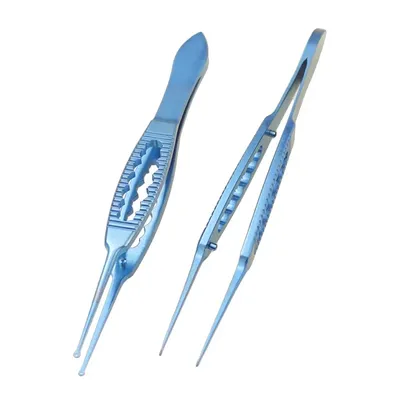 GREATLH 1pcs Fechtner Conjunctiva Forceps with 1mm Round Hole Flat Handle Small Animal Surgery Tool Ophthalmic Instruments 108mm
