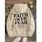 Faith Over Fear Letterprinting Female Hoodies Breathable Soft Top Sport All-Match Clothes Comfortable Crewneck Clothing