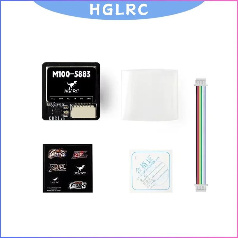 HGLRC M100-5883 M10 GPS-Modul mit Kompass, Keramikantenne, integrierte LED-Anzeigen, 21 x 21 mm, für RC-Flugzeug, FPV, große Reichweite