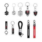 3D Metallo In Pelle Auto Emblema Portachiavi Portachiavi Pendenti Accessori Per Suzuki SX4 Samurai Spacia Swift Jimny Grand Vitara Baleno