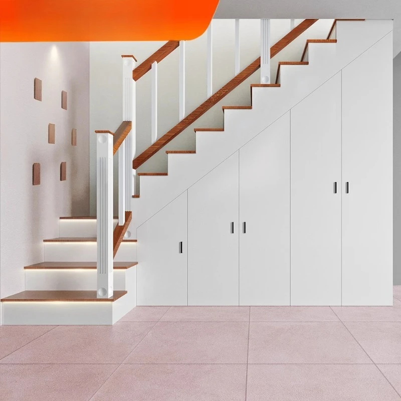 Gesamt-Treppen aus massivem Holz, individueller Kletterleiter-Schrank, maßgeschneiderte Kleidung und Hüte im europäischen Stil, Kleiderschrank, Tür, Schuhschrank