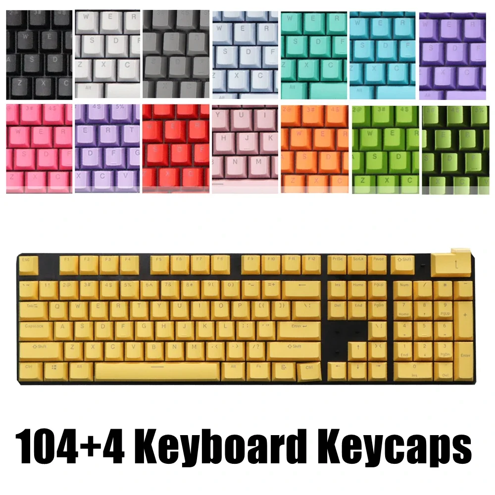 Neue 104 stücke Double-shot Hintergrundbeleuchtung Universal Ersatz Key Cap Set ABS Transluzente Tastenkappen OEM Profil Für Mechanische Tastatur Image