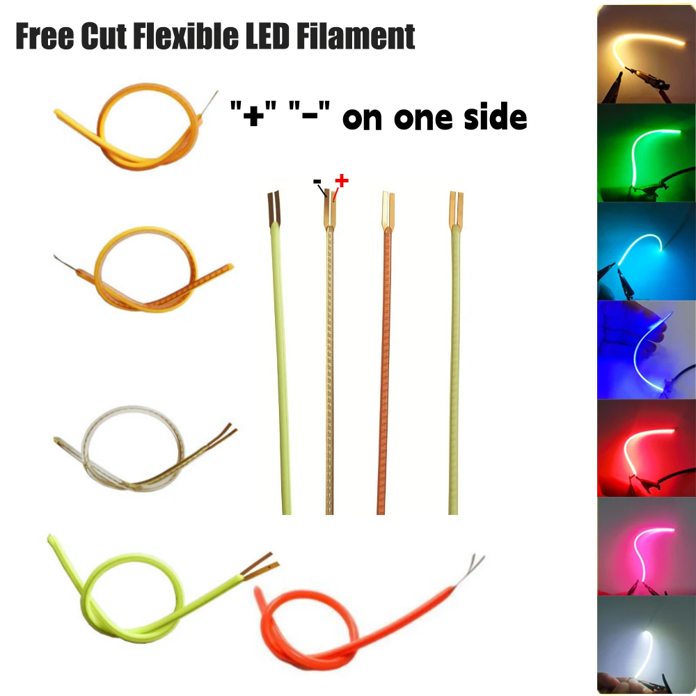 Free Cut Flexibles LED-Filament für LED-Birne DC 3V 25-300mm Lampenzubehör COB LED-Diode DIY-Teile Weiß Rot Eisblau 2700K Image
