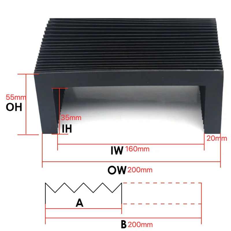 Maßgeschneiderte Staubschutzbalg im U-Stil Lmax = 200 mm / 500 mm Image