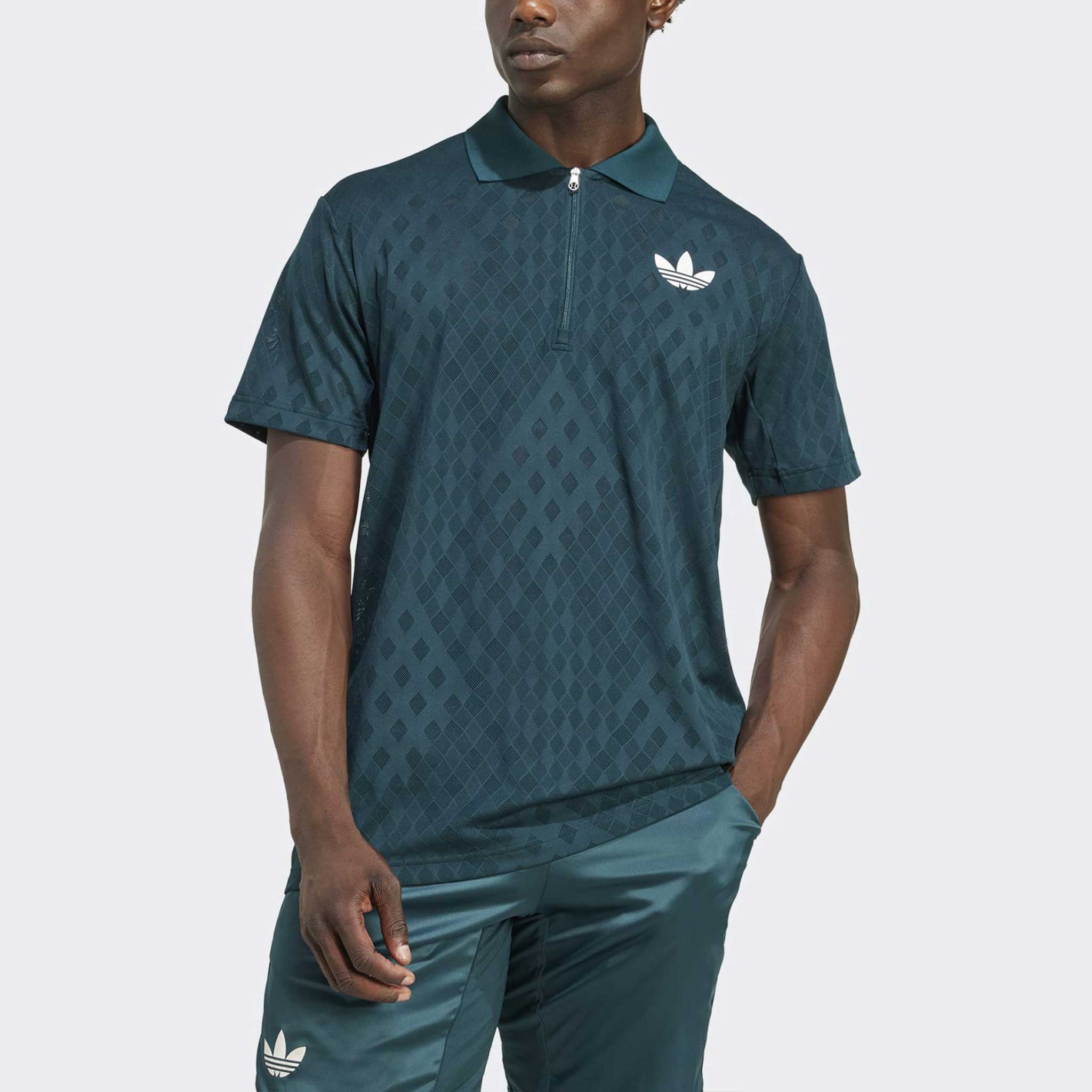 adidas Wimbledon 2025 Pro Polo Men's Tennis Apparel Aurora Ivy