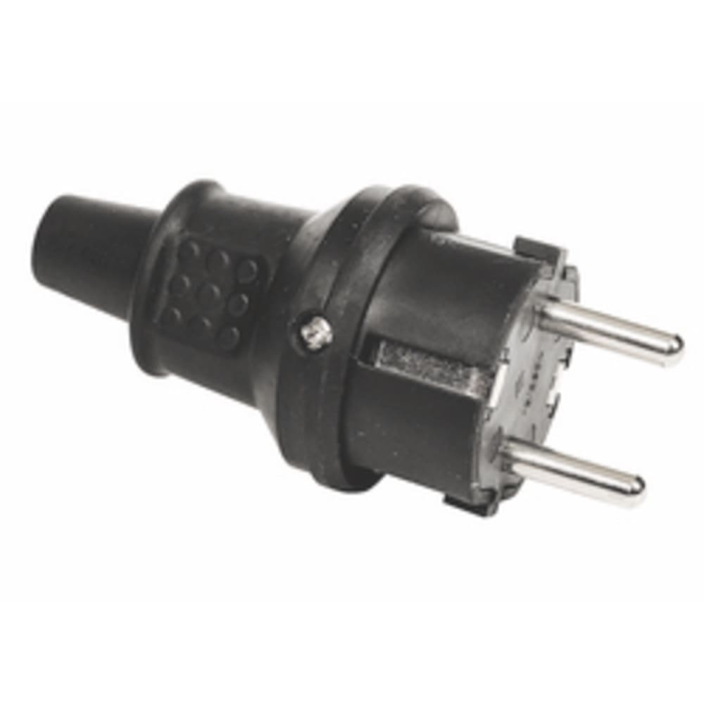 HundB Gummi Schutzkontakt Stecker Schuko Stecker Gummistecker Netzstecker Steckeranschluss Außenbereich Stromstecker IP44 Image