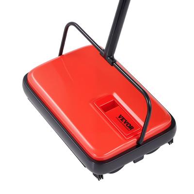 Carbon Steel Manual Carpet Sweeper with 7.87in Brush and Easy Dustbin - 44.1 x 9.1 x 6.3 inch