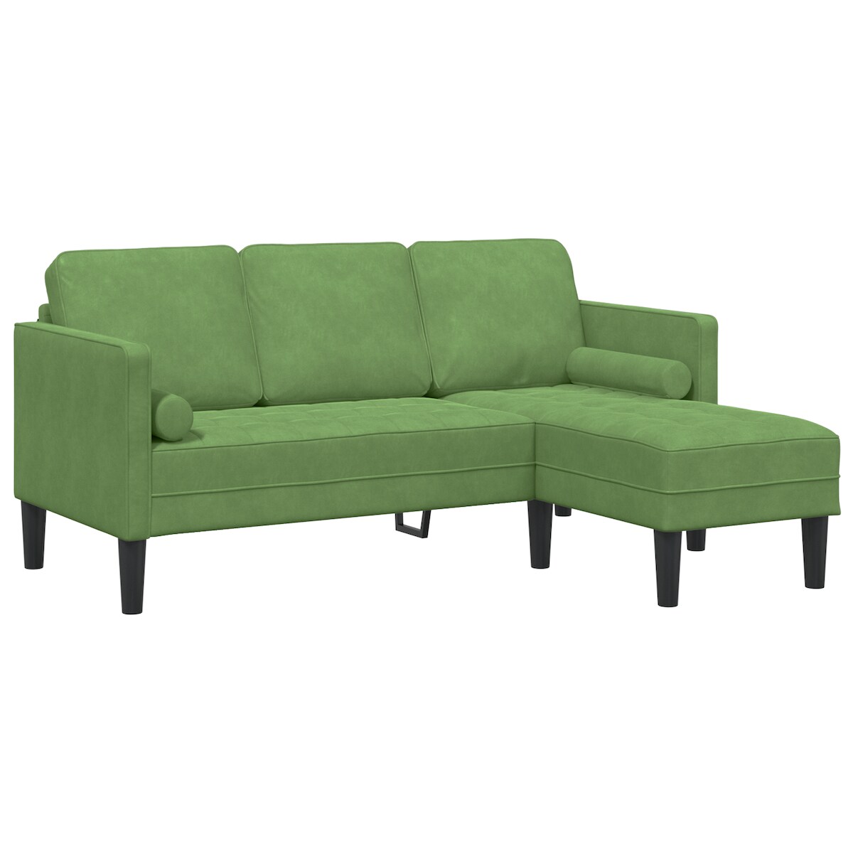 vidaXL Sofa 3-Sitzer mit Chaiselongue L-Form Hellgrün 160 cm Samt Image