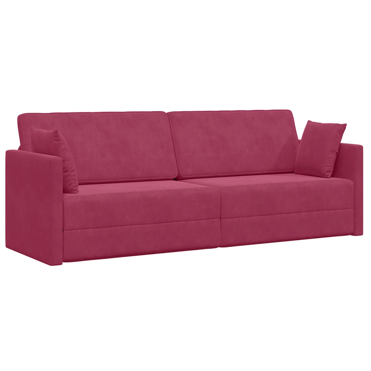 vidaXL Boden-Sofa-Bett 2-in-1 Weinrot 213x144x60 cm Samt Image