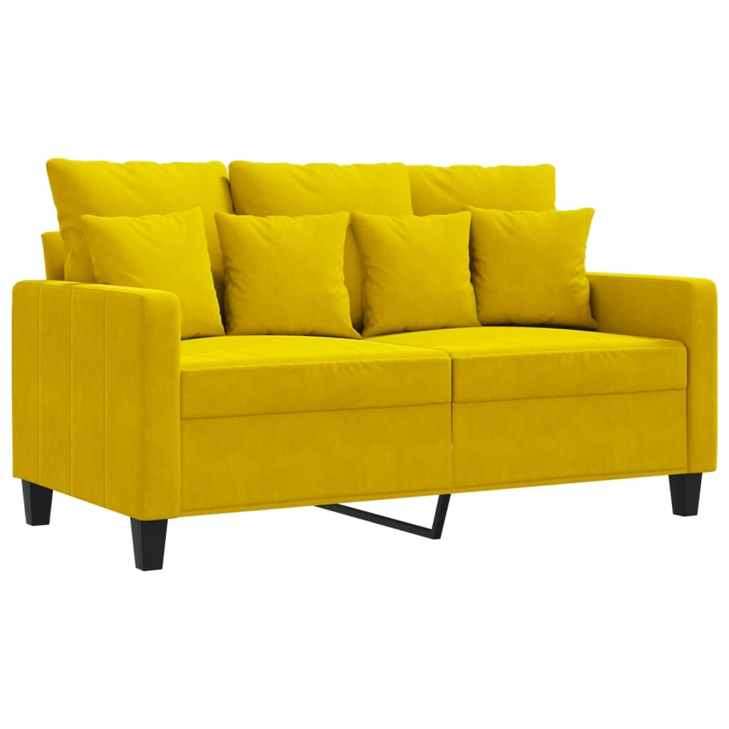 vidaXL 2-Sitzer-Sofa Gelb 120 cm Samt Image