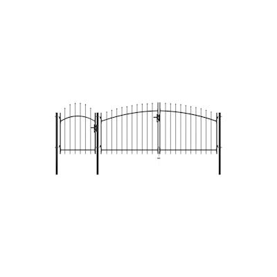 vidaXL Gartentor Stahl 1,75x4 m Schwarz Image