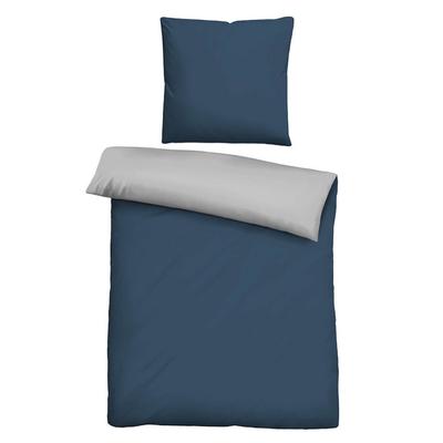 Castell Mikrofaser Bettwäsche uni marine, 1x 155x220 cm + 1x 80x80 cm