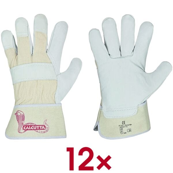 OTTO Office 12 Paar Vollleder-Handschuhe »CALCUTTA TÜV/GS - stronghand®« Größe L weiß