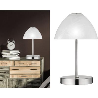 Meinewunschleuchte - led Tischleuchten 2er set Metall 4-fach Touch Dimmer Silber matt, Höhe 24cm Image