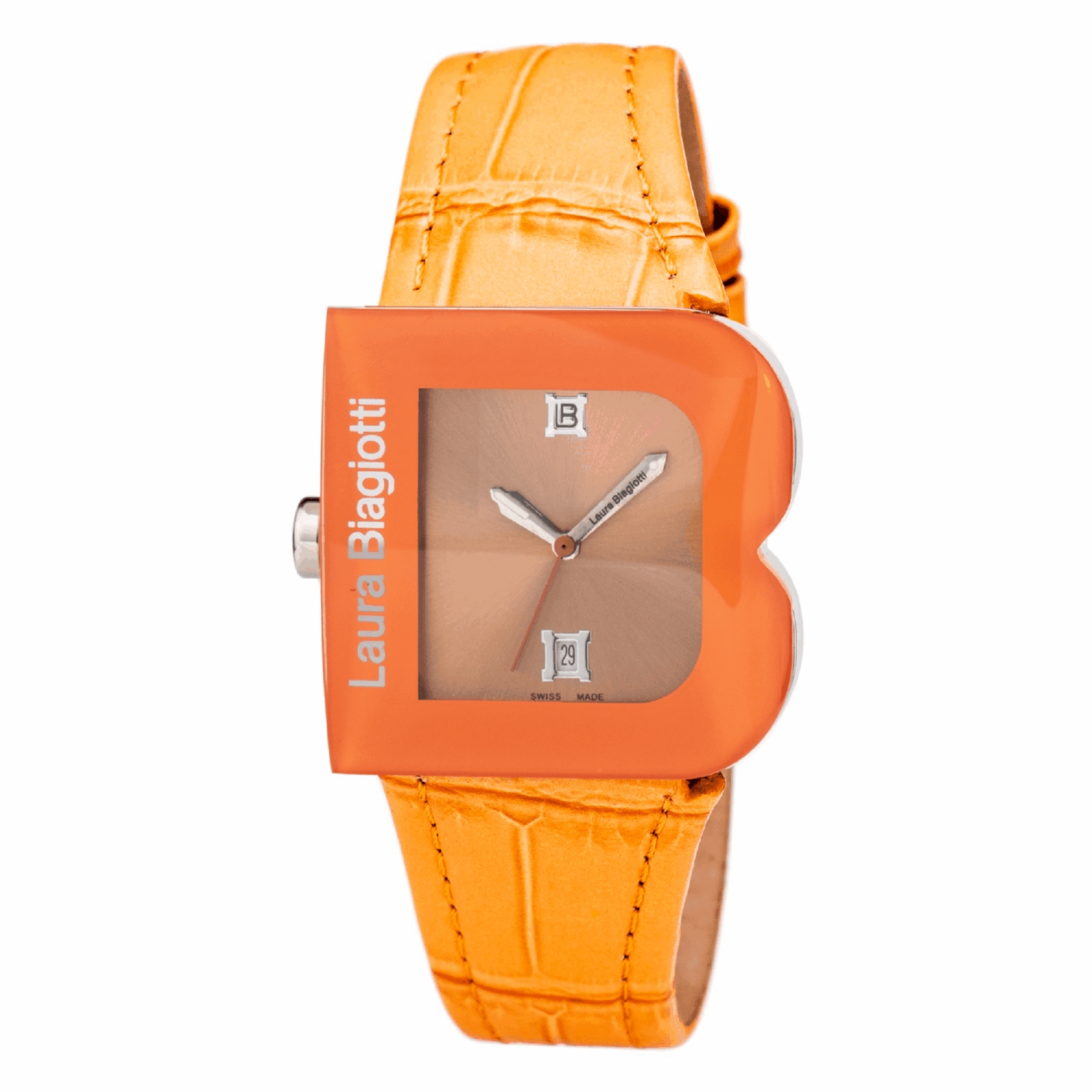 Laura Biagiotti Womens Ladies Watch Quartz Orange Steel - One Size | Laura Biagiotti Sale | Discount Designer Brands