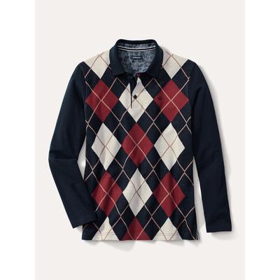 Walbusch Herren Rauten-Polo Supersoft Rot gemustert Image