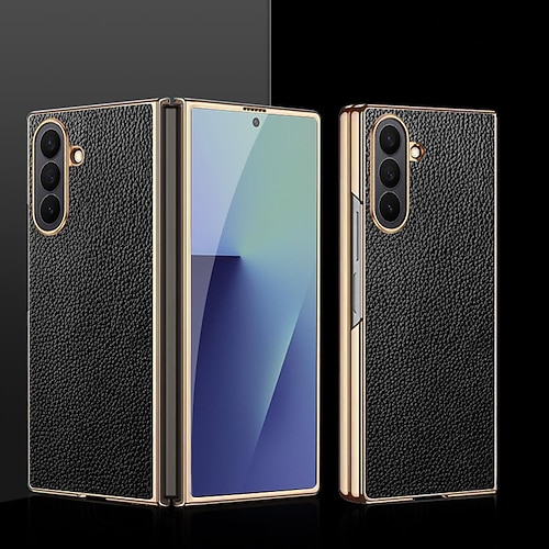 Handy Hülle Handyhüllen Für Samsung Galaxy Z Fold 7 Z Fold 6 Z Fold 5 Z Fold 4 Rückseite Stoßfest Retro PC PU-Leder Image