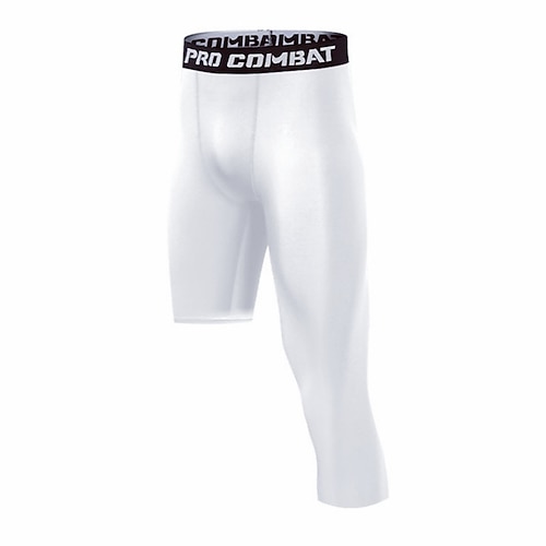 Herren 3/4 Leggings Sporttights Einbeinige Kompressionshose Grundschicht Hohe Taille Unterteile Fitnessstudio Athleisure Trainieren Frühling Herbst Schnelltrocknend Atmungsaktiv Basketball Laufen Yoga Image