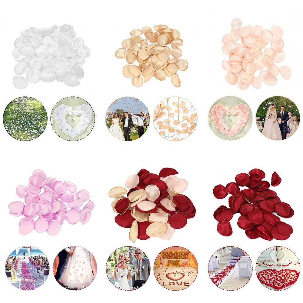 50 stücke Seiden blüten blätter Blüten blätter mit Geschenk box künstliche Streu blumen für Braut dusche romantische Nacht hochzeit, Party dekor Image