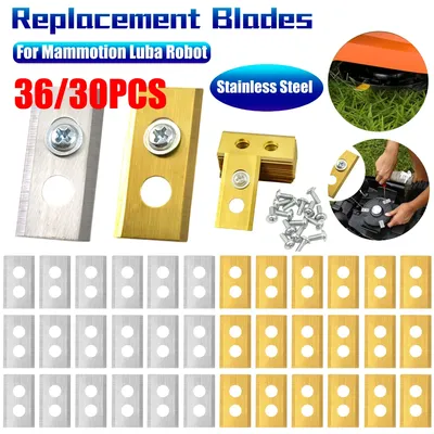 36/30PCS Lawn Mower Stainless Steel Replacement Blades 2-hole Design Mower Blade for Mammotion Luba Robot Lawn Mowers