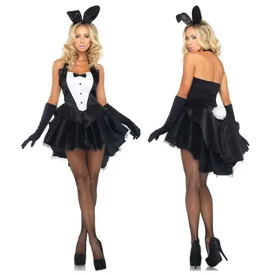 Halloween Sexy Bunny Girl Kostüm Nachtclub Party Smoking Kaninchen Mädchen Cosplay Roleplay Kaninchen uniform Versuchung Overall Set Image