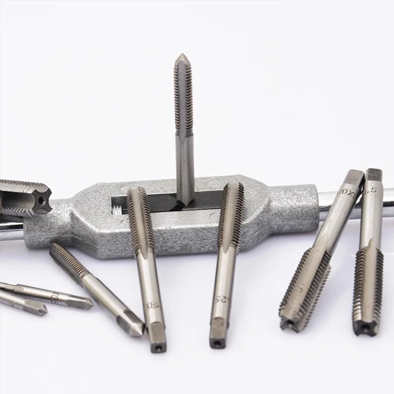 Gewindeschneidbohrer aus Schnellarbeitsstahl mit gerader Nut und Gewindeschneidbohrer, vollständiges Schleifwerkzeug zum Gewindeschneiden von Zähnen M3/M4/M5/M6 Image