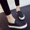 Massives Leder Damenschuhe neue Mode schwarze Slipper Schuhe Frau flachen Slip auf einzelne vucanized Schuhe Freizeit schuhe weiblich