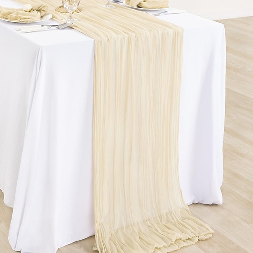 1 Stück Boho-Stil Tischläufer Tischflagge – Faltenfreier balinesischer Gazetischläufer für Hochzeitsfeier Esszimmer oder Festivaldekoration Image