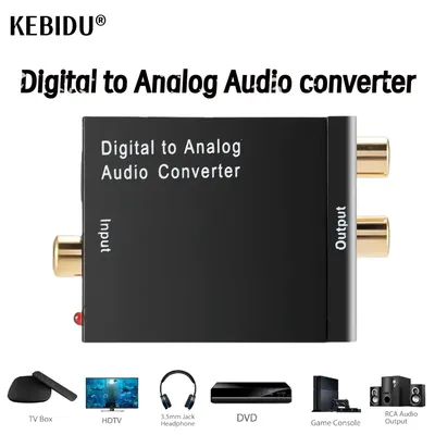 Portable 3.5mm Jack Coaxial Optical Fiber Digital to Analog Audio AUX RCA L/R Converter SPDIF Digital Audio Decoder Amplifier