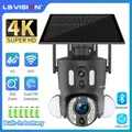 LS VISION 4K 8MP Doppio Schermo 4G Telecamera Solare Zoom Ottico 20X WiFi PTZ Doppio Rilevamento PIR Telecamere di Sicurezza con Tracciamento Automatico Umano