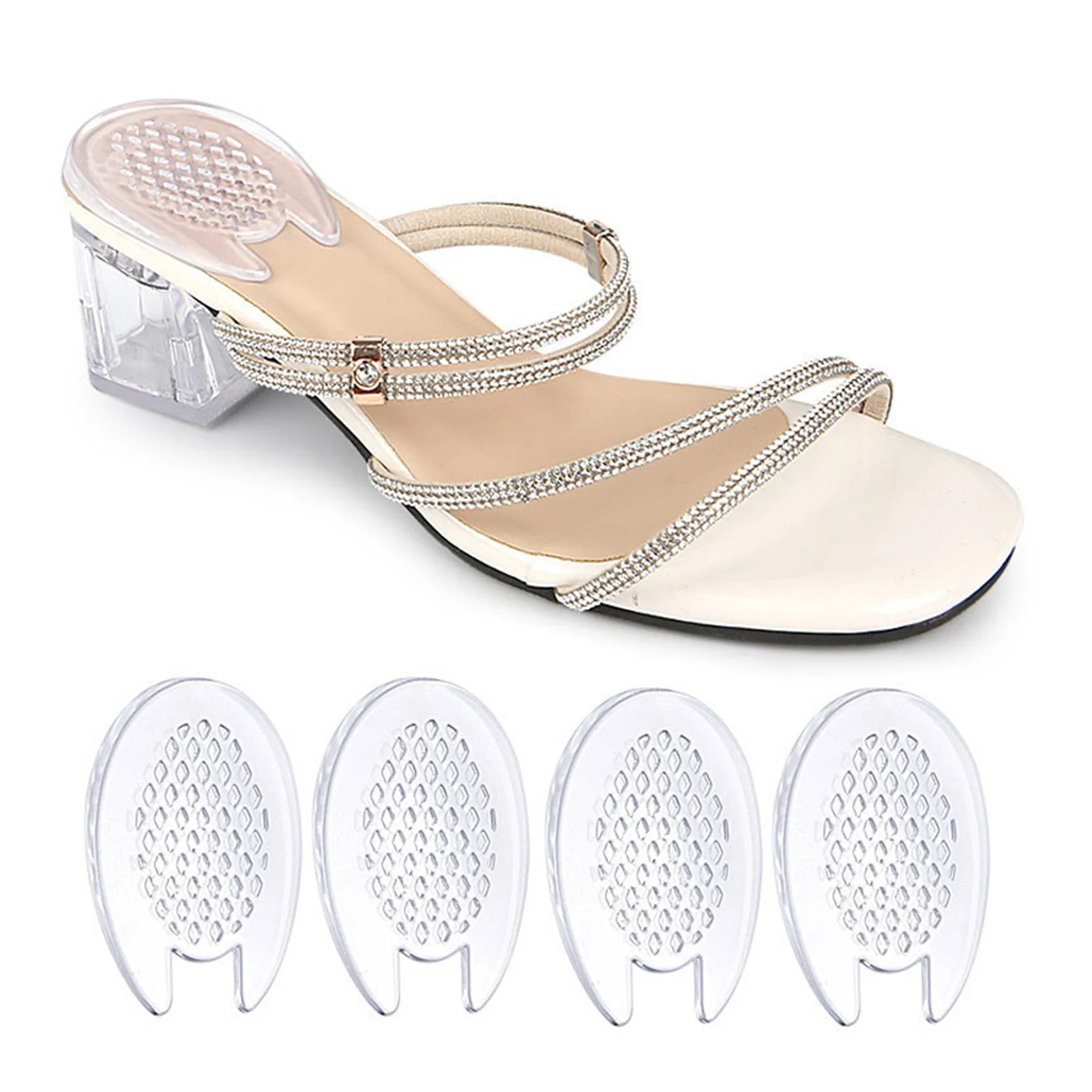 Gel-Fersen-Einlegesohlenpolster für Damen, schmerz- und rutschfester Fersenpolster in halber Größe, Geschenk für Familie und Freunde Image