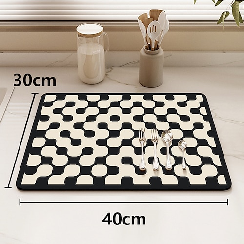 1pc Geschirr Abfluss Pad Haushalt Küche Arbeitsplatte wasserabsorbierend leicht zu trocknen Tassen Pad waschbar isoliert und trocken Mahlzeit Pad